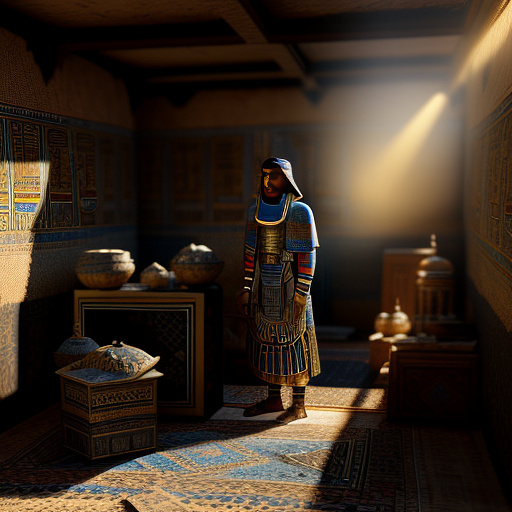 A curious iranian teenager in a dusty attic, exploring old boxes, soft morning light from a window, photorealistic). in egypt style