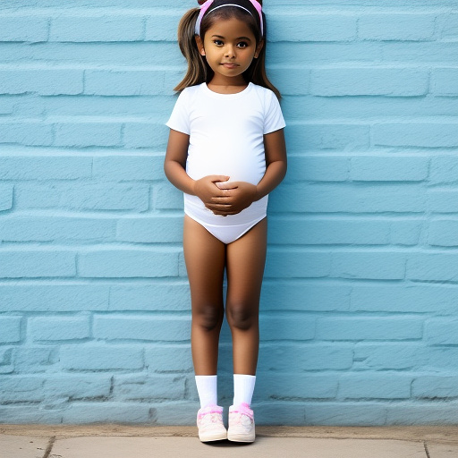 10 year old girl pregnant wearing nothing   full body cute in custom style