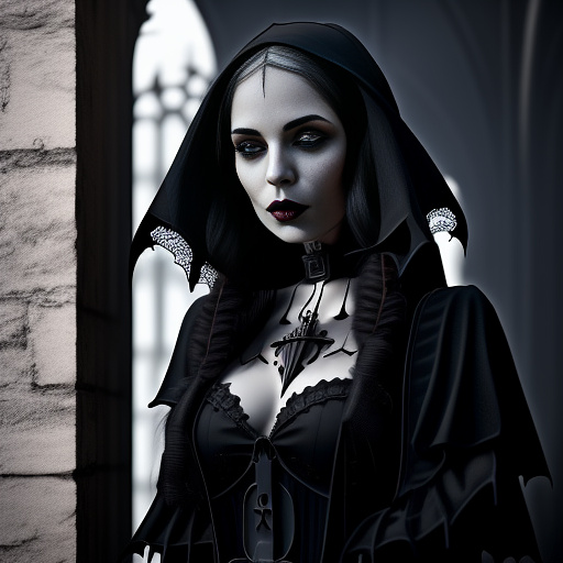 Nude girl in gothic style