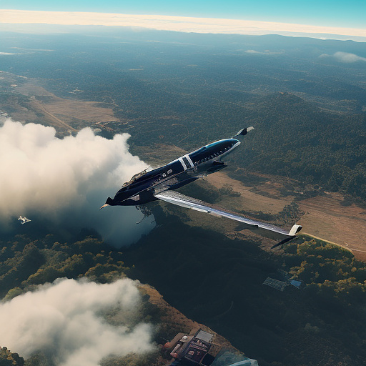 Plane crash in the air in custom style