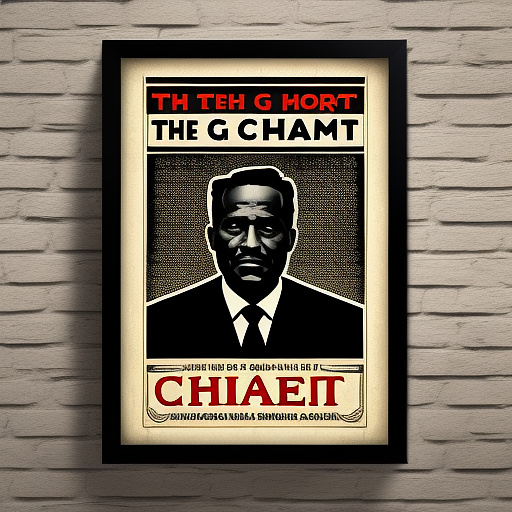 Chat gpt propaganda poster,  with the legend "chat gpt" bottom of the pic, business world, framed pic in custom style