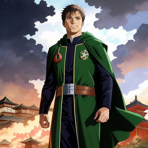 Jesse spencer as doctor doom in anime style