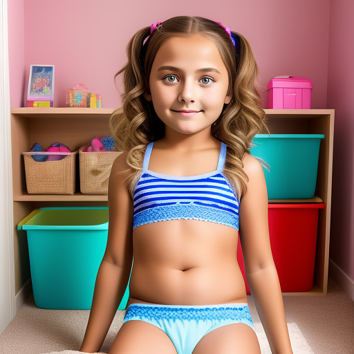 Ultra realistically a 10 year old girl in sexy underwear sucks the penis of her brother detailed in the children's room in custom style