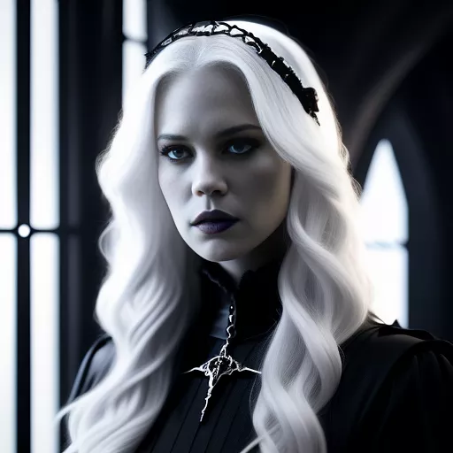 January jones, emma frost, white queen, diamond form in gothic style