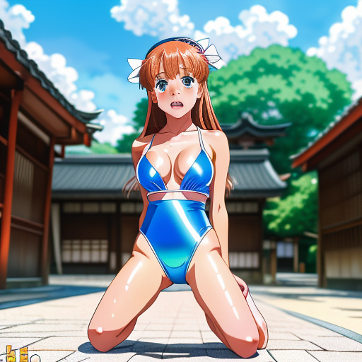 10 year old girl
tiny swimsuit
big boobs
kneeling
shiny swimsuit

yelling 
crying in anime style