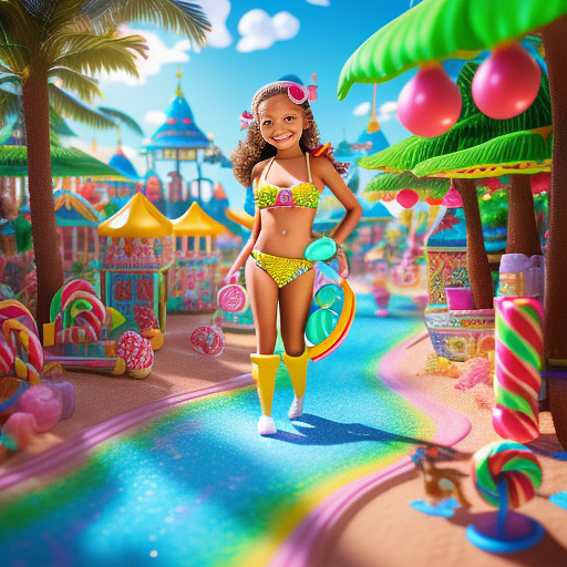12 year old girl with bikini erotic in kids painted style