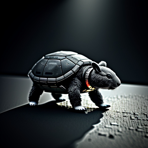 A little grey bear, a little rabbit and a little turtle were humiliated. in sci-fi style