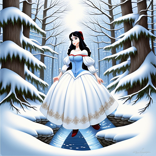 Snow white illustration in custom style