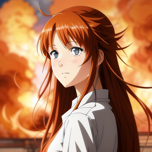 Flame based female hair
 in anime style