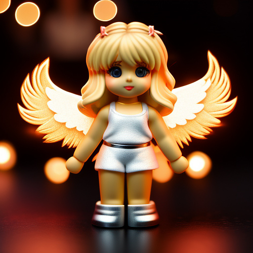  girl blond cute angels  and flaming fist mini in custom style