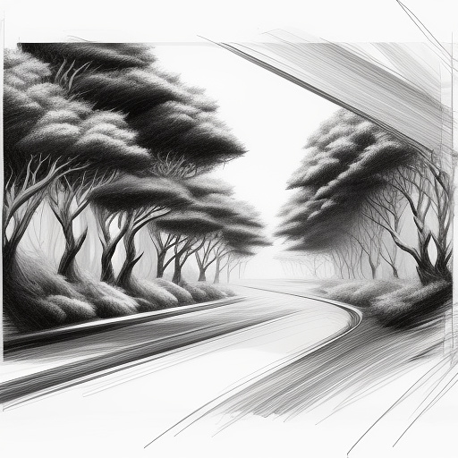 Noir animation style abstract art in pancil style