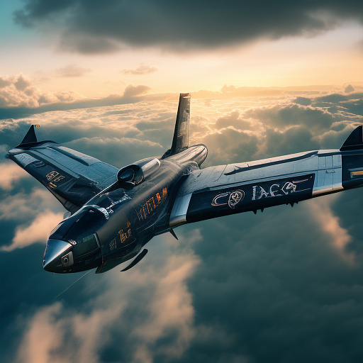 An airplane is flying. the side door of the plane is open. people are falling out of the plane. in angelcore style