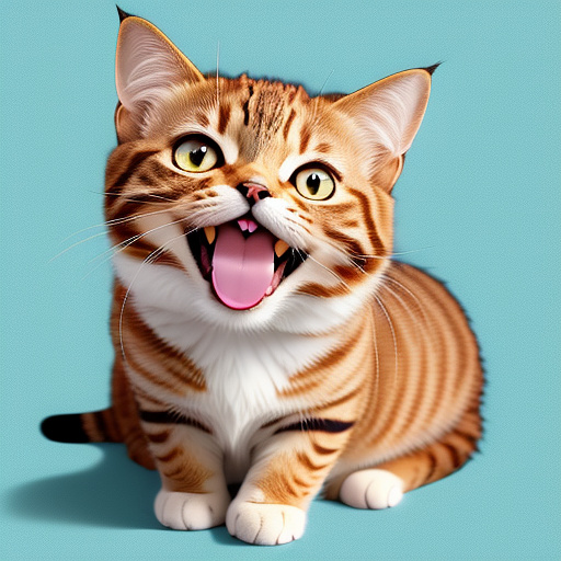 Cat laughing at humans in anime style