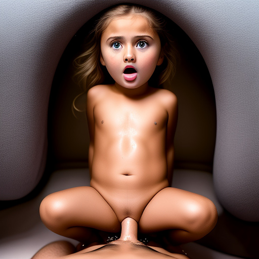 Ultra realistically a 10 year old girl she shows her brother her open vagina he splashes his sperm on her vagina she is startled in custom style