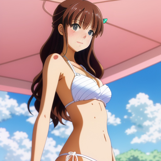 Girl wear bikini in anime style