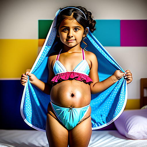 Brother making her little sister of 12-years-old pregnant of 40 weeks at bed wearing bikini and a big belly "except his brother" in custom style