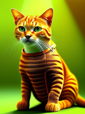 Orange tabby cat wearing a space suit.
 in angelcore style