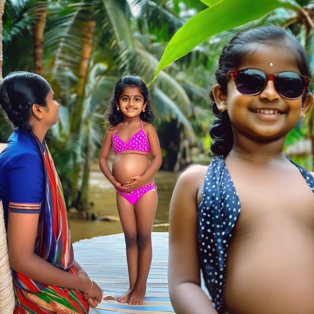 11 yrs old pregnant girl in bikini 👙 in kerala style  in custom style