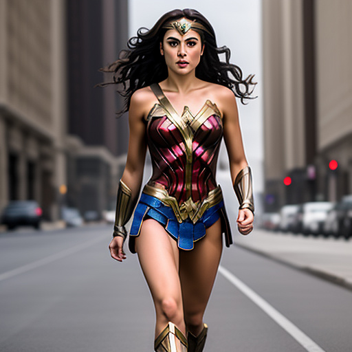 Wonder woman gal gadot realistic photo, (((full body)))
 in custom style