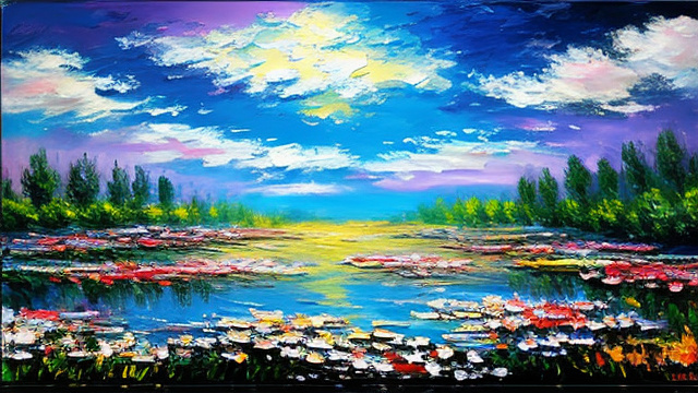 Abstract background, clean minimal, oil painting, flowers, by claude monet  in custom style