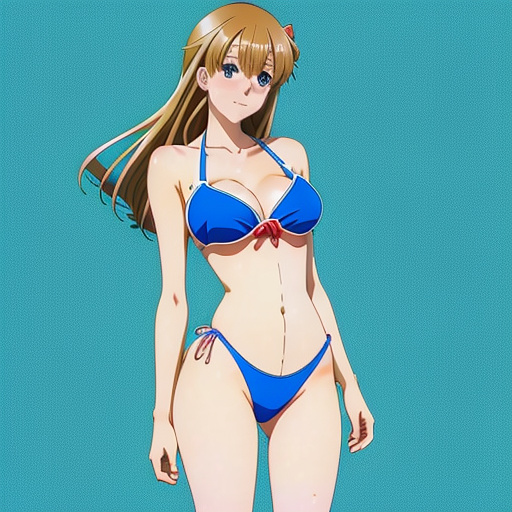 Girl in bikini spreading her legs in anime style