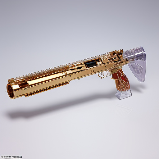  crystal gun made with diamond and crystal in anime style  in anime style