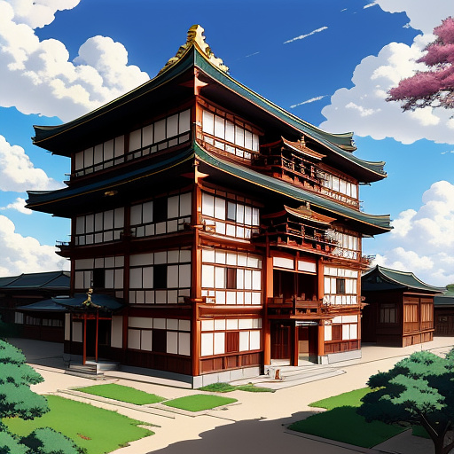 Building in anime style