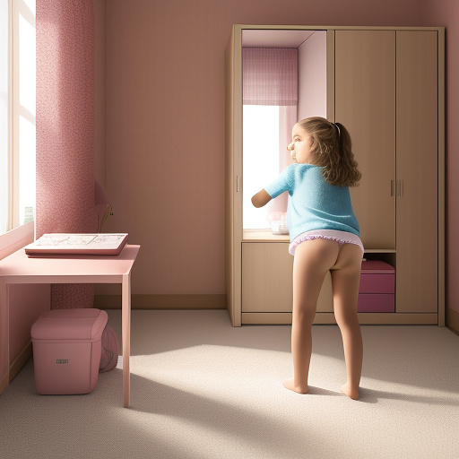 Ultra realistic in my room sits a sweet 10 year old german girl without panties, you can see her pussy in custom style