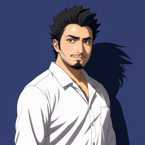 Iranian man how win in anime style