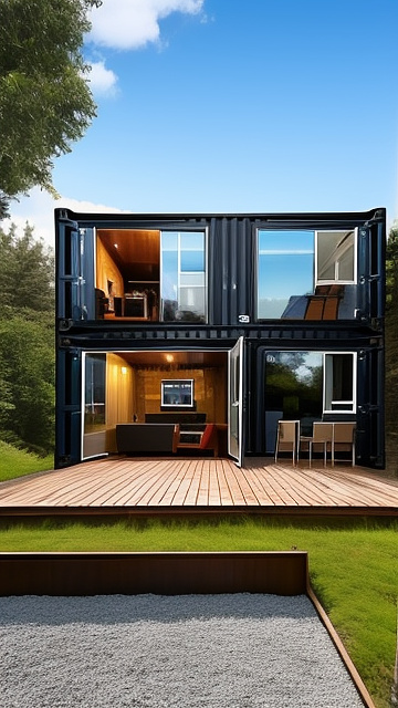 Shipping container house in custom style