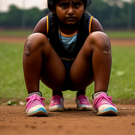 14 year old indian girl squat pooping on ground,close up  in custom style