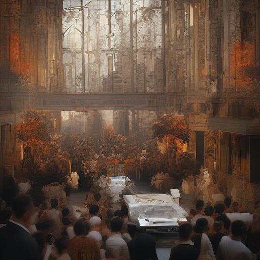 Funeral procession in custom style