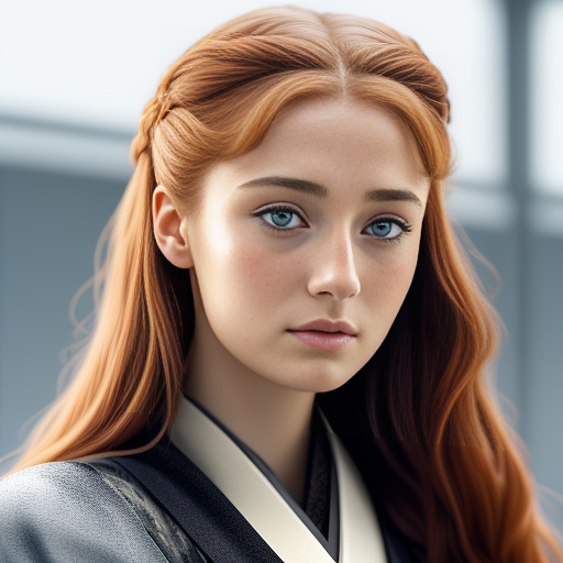 Sansa stark close up of her face with tears in anime style