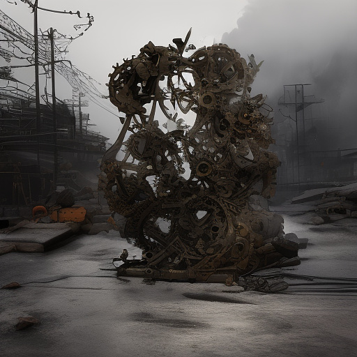 Mechanical moving system.
gloomy, dark. gears. in custom style