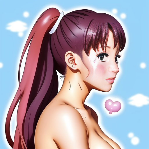 Ariana grande with cum on her face in anime style