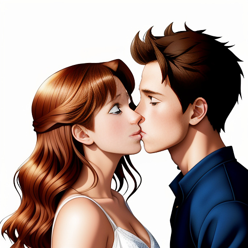 Scarlett johansson and tom holland kissing in anime style