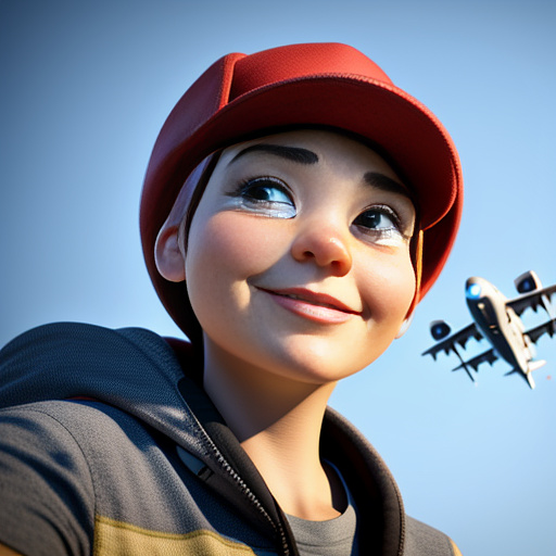 An airplane is flying. in disney 3d style
