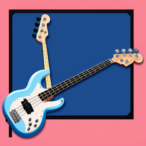 Girl bass guitar in anime style