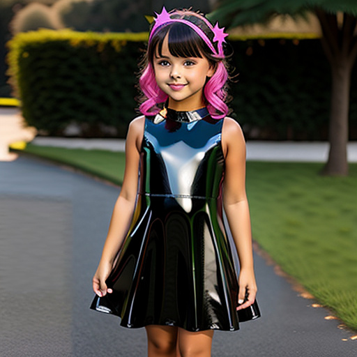 6 year old girl latex dress in custom style