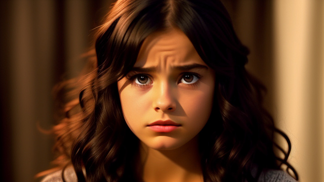 Image of a person girl cute looking frustrated cryning beck zorro in custom style