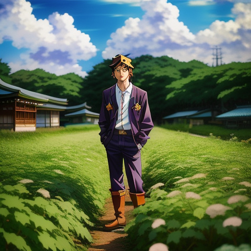 Teenage hobgoblin farmer in anime style