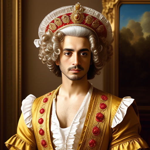 Spanish king in wig in rococo style