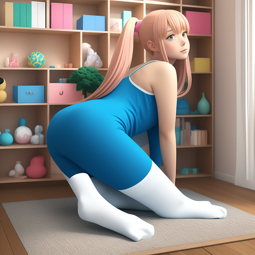 A woman with socks in anime style