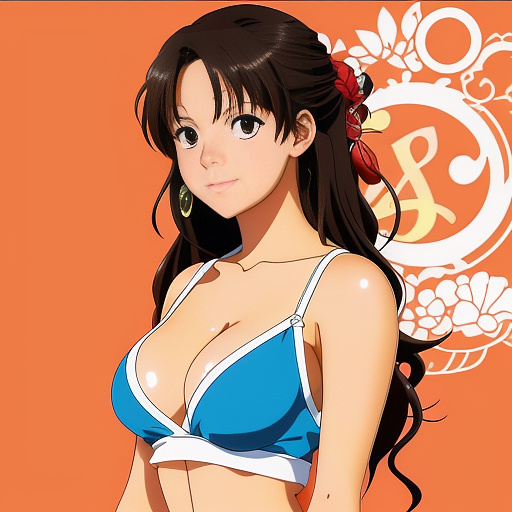 Hot latino woman in anime style