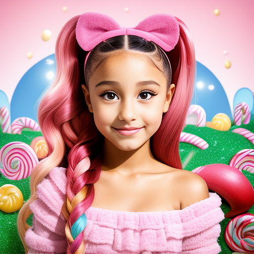 Ariana grande's kids while self satisfaction
 in kids painted style