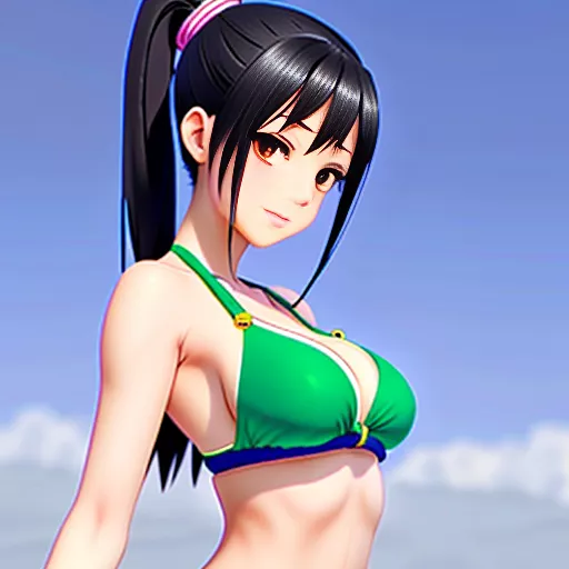 Kaguya yaiba sweat armpit up bikini in anime style