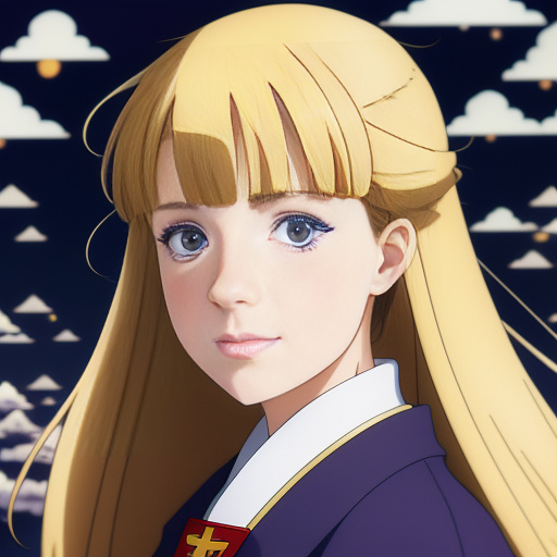 Girl  in nazi uniform in anime style