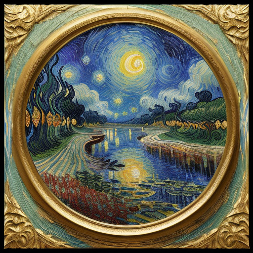 Eternity echoes, surreal designs, poster in neo impressionism style