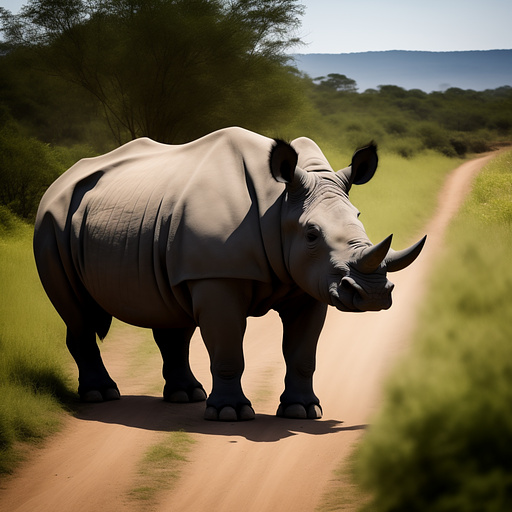 Charging rhinoceros in custom style