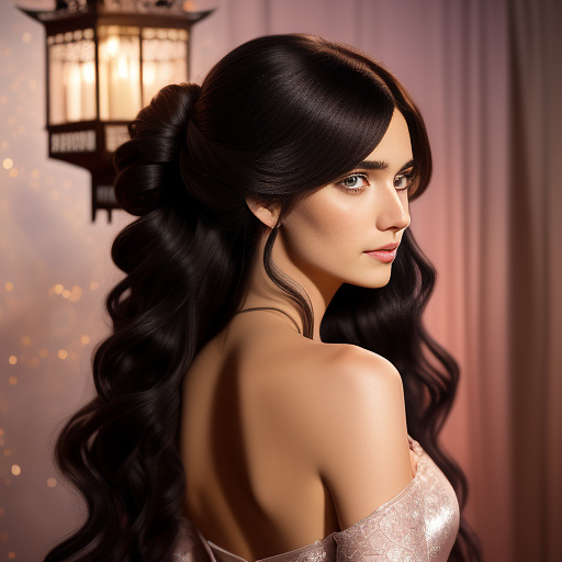 Close-up side view, highly detailed anime-style romantic scene. a tall, lean, pale male with long black hair and red eyes, wearing a shimmering black silk blouse, leans forward kissing a shocked female, asta, fair-skinned with flowing lavender hair and wide eyes, cheeks flushed. she wears a light pink silk gown, sleeveless with open back, lace-embroidered shoulders. warm candlelight, soft curtains, floating magical orbs, dreamy sparkles. focus on faces, kiss, and emotional tension. in anime style